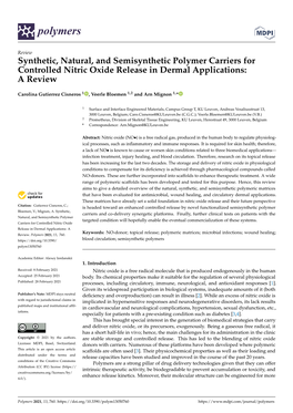 Synthetic, Natural, and Semisynthetic Polymer Carriers for Controlled Nitric Oxide Release in Dermal Applications: a Review