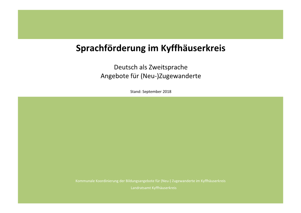 Sprachförderung Im Kyffhäuserkreis