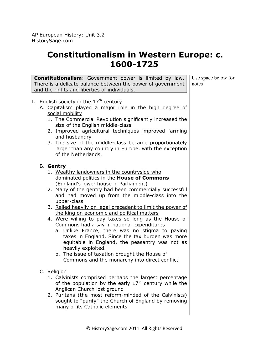 Constitutionalism in Western Europe: C