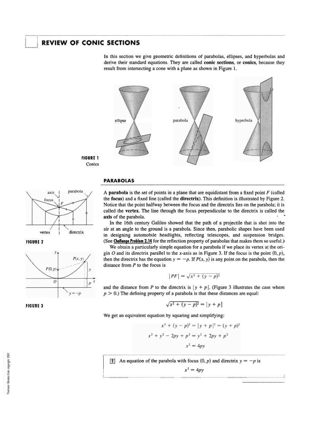 I REVIEW of CONIC SECTIONS I - I