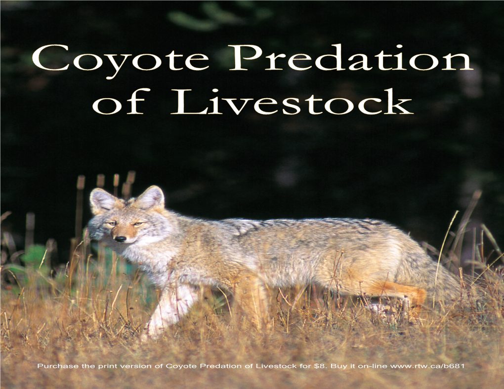 Coyote Predation of Livestock (Agdex 684-19)