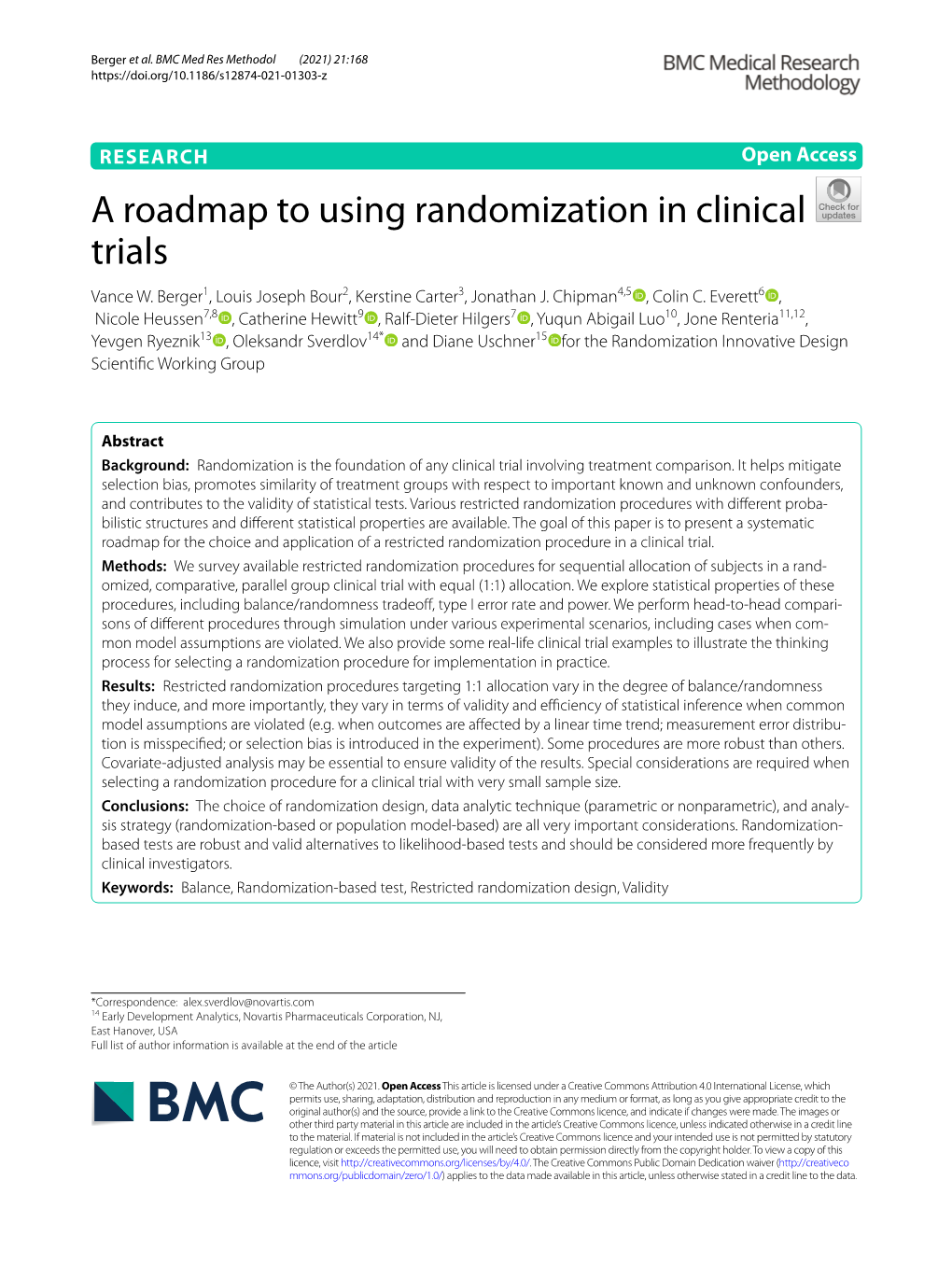 A Roadmap to Using Randomization in Clinical Trials Vance W