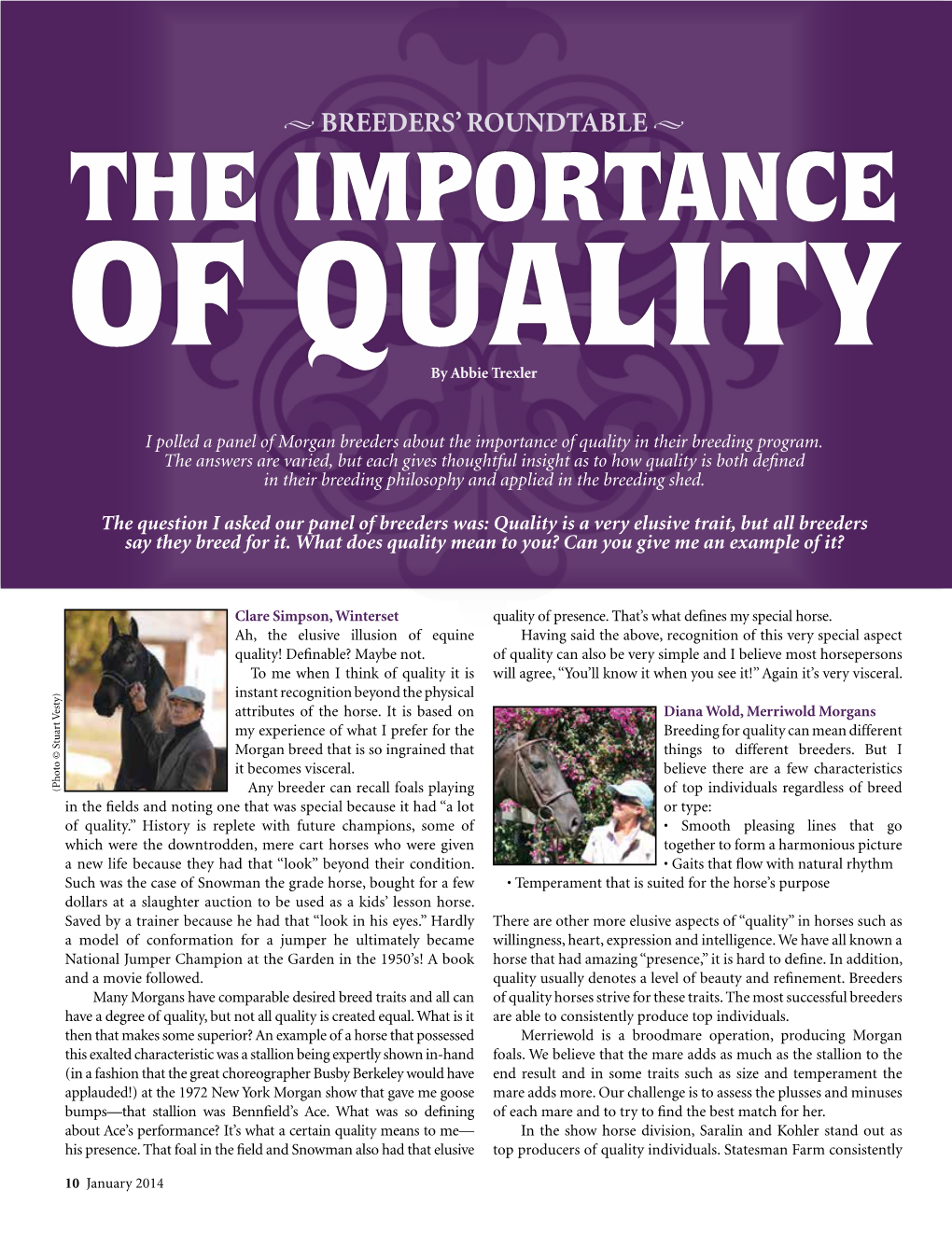 THE IMPORTANCE of QUALITY by Abbie Trexler