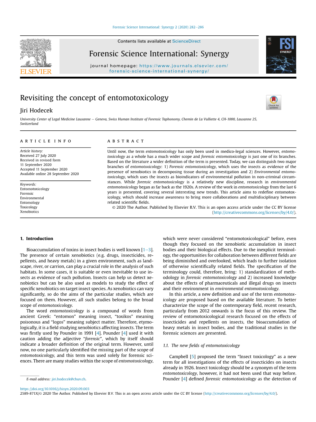 Revisiting the Concept of Entomotoxicology