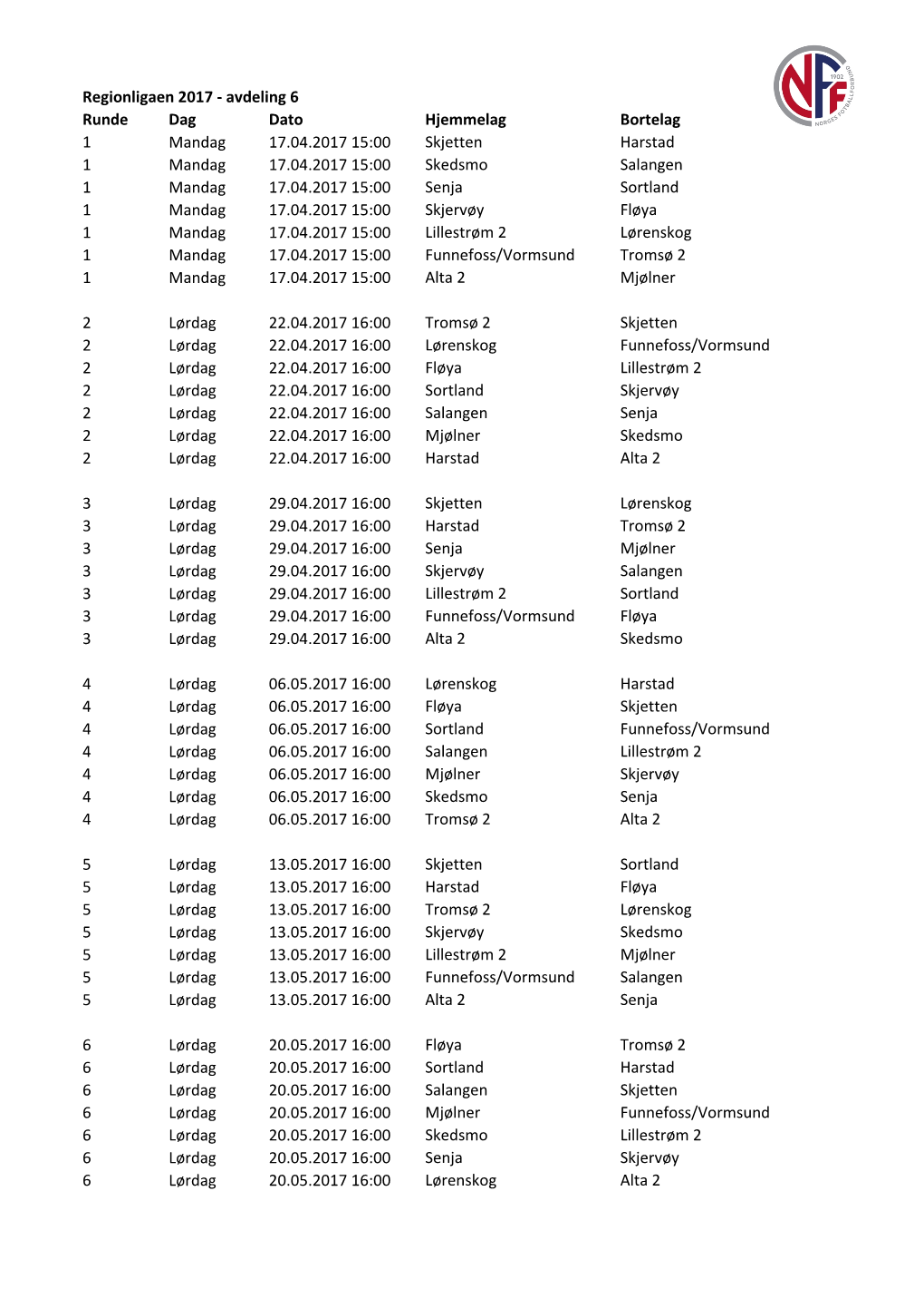 Regionligaen 2017