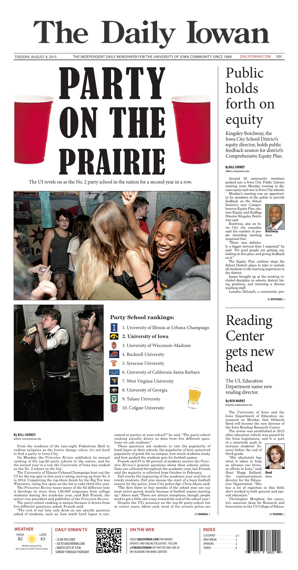 Daily Iowan (Iowa City, Iowa), 2015-08-04