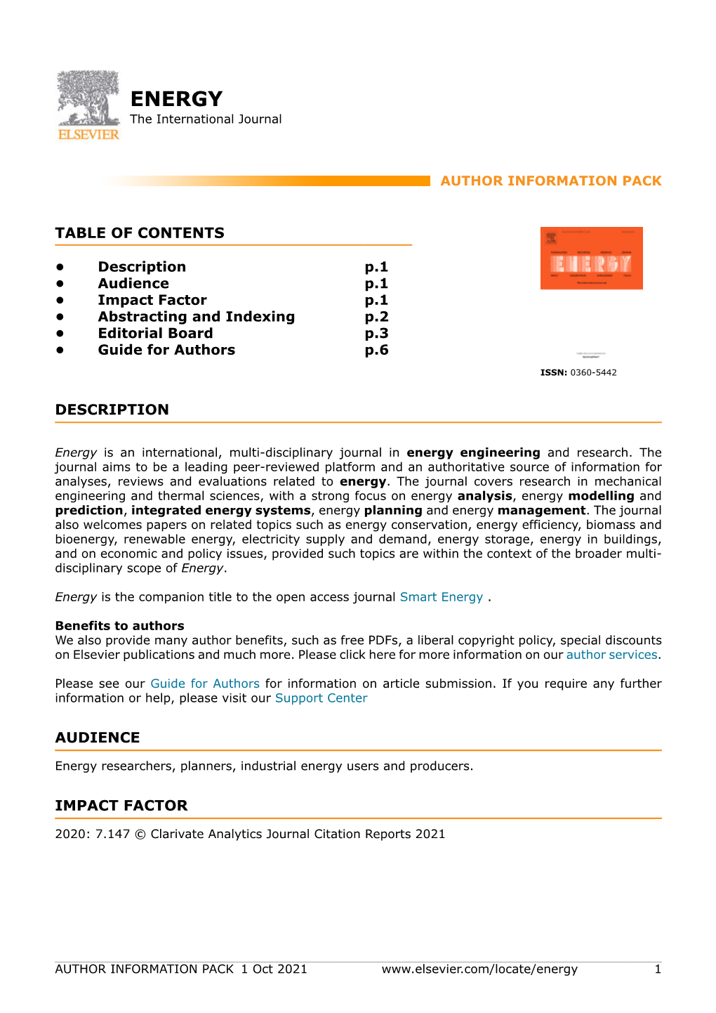 ENERGY the International Journal