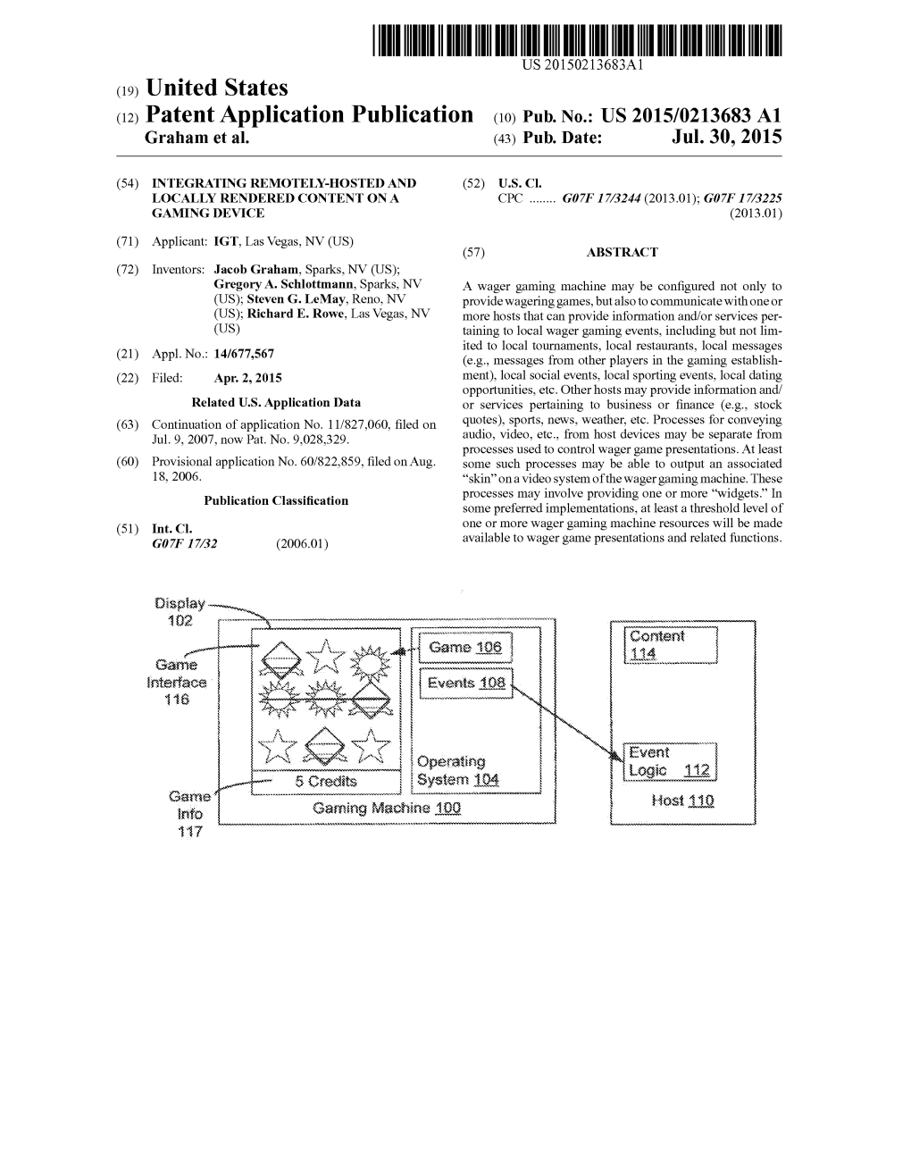 US 2015/0213683 A1 Graham Et Al