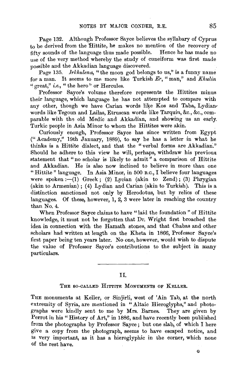[1848-1910], "Notes: II. the So-Called Hittite Monuments of Keller,"