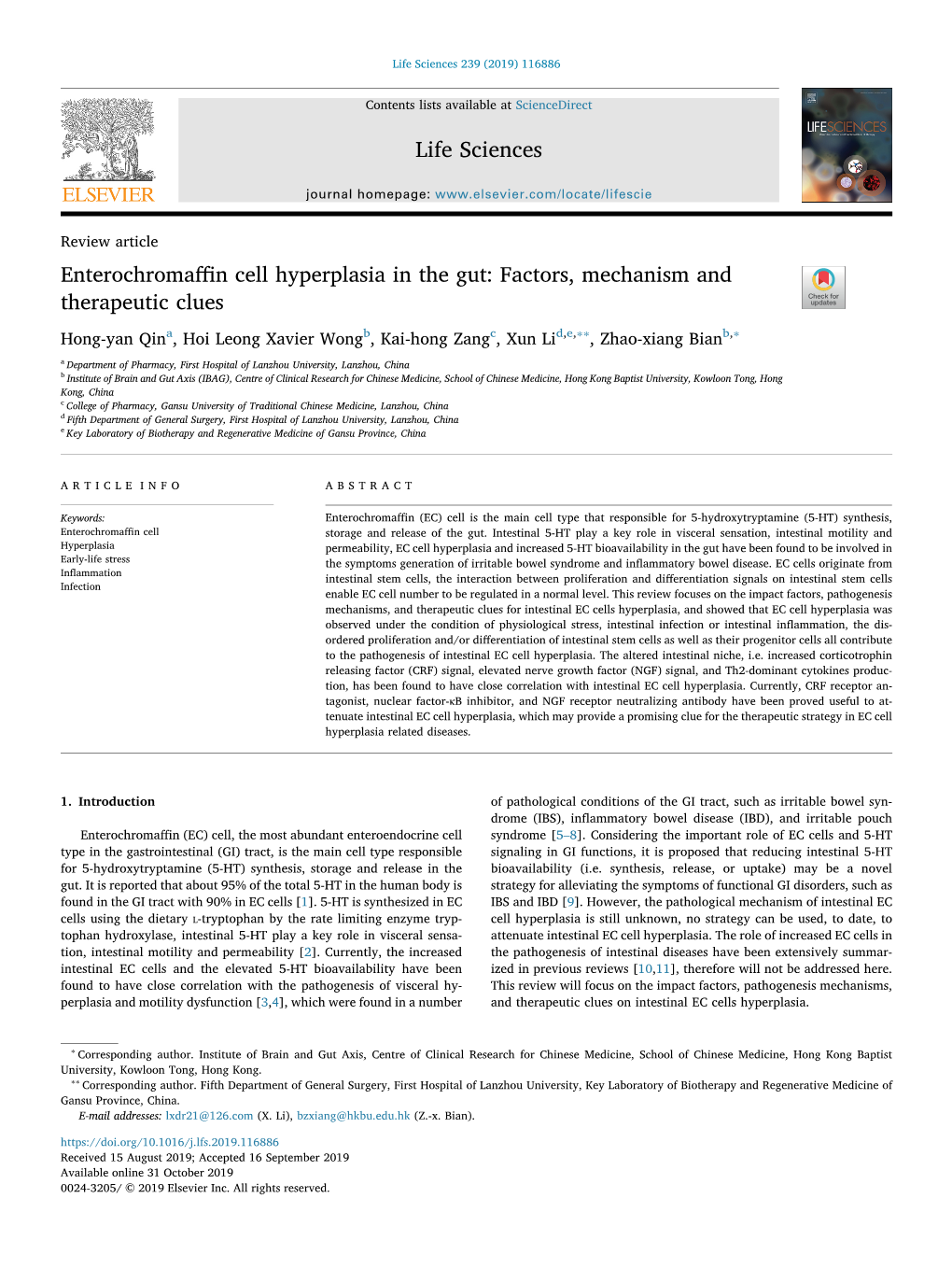 Enterochromaffin Cell Hyperplasia in the Gut Factors, Mechanism And