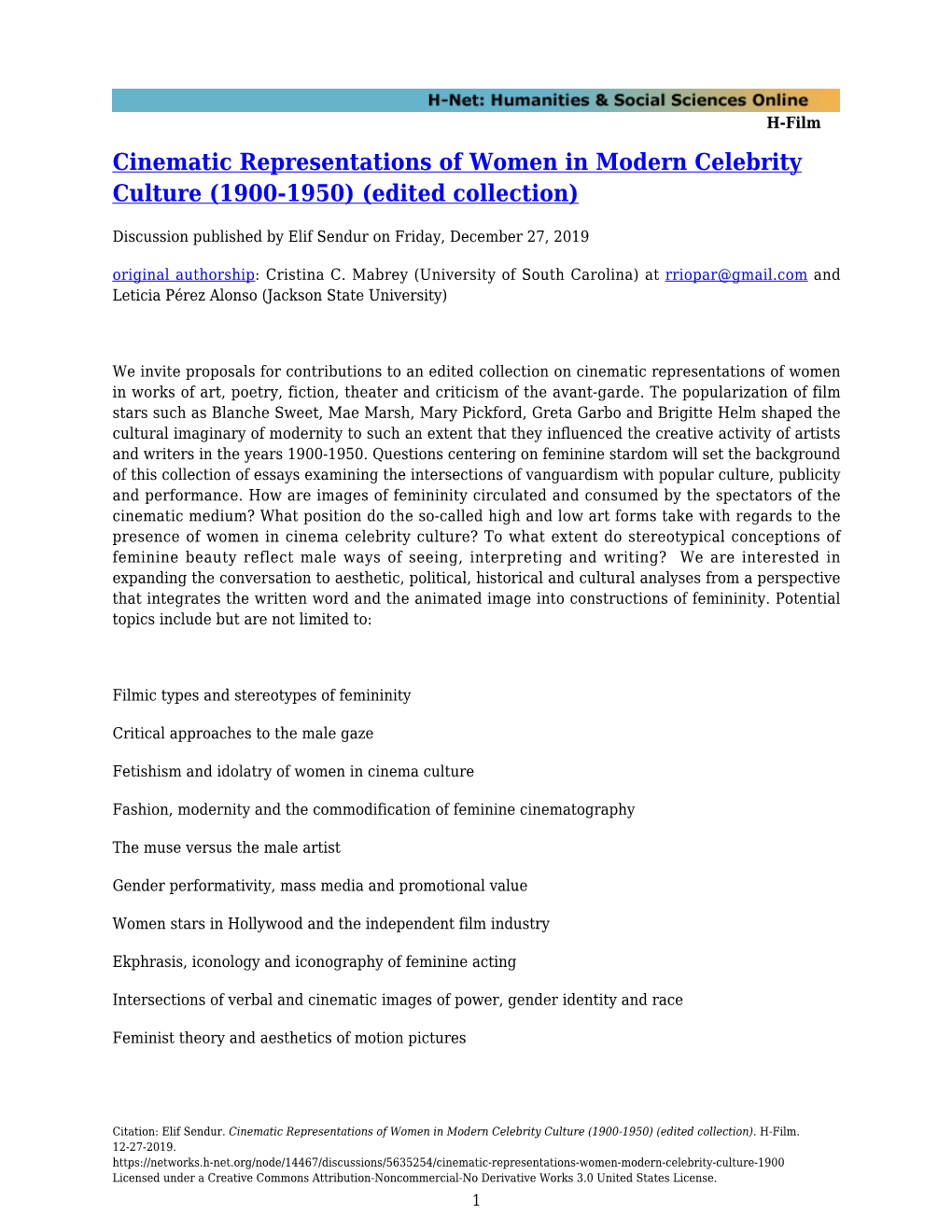 Cinematic Representations of Women in Modern Celebrity Culture (1900-1950) (Edited Collection)