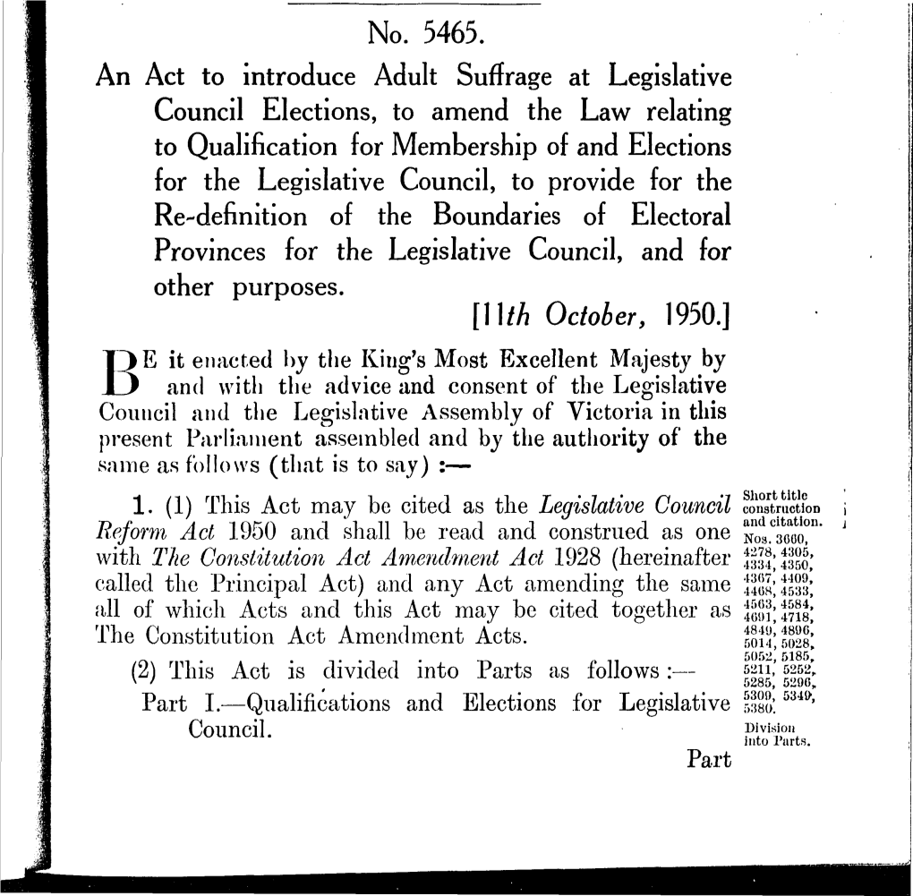 No. 5465. an Act to Introduce Adult Suffrage at Legislative Council