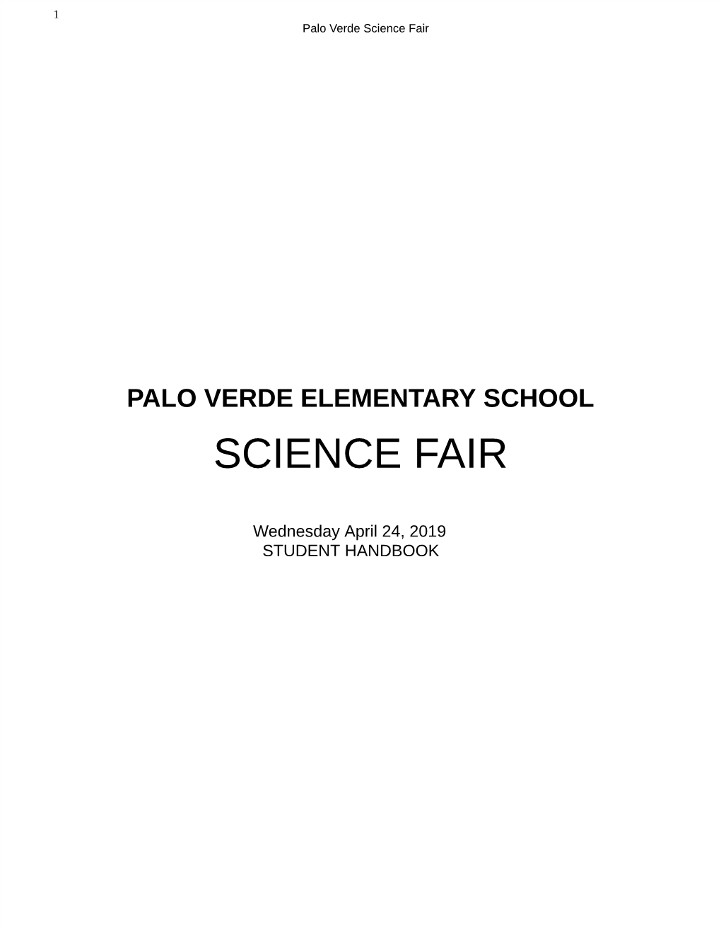 Palo Verde Science Fair 2019
