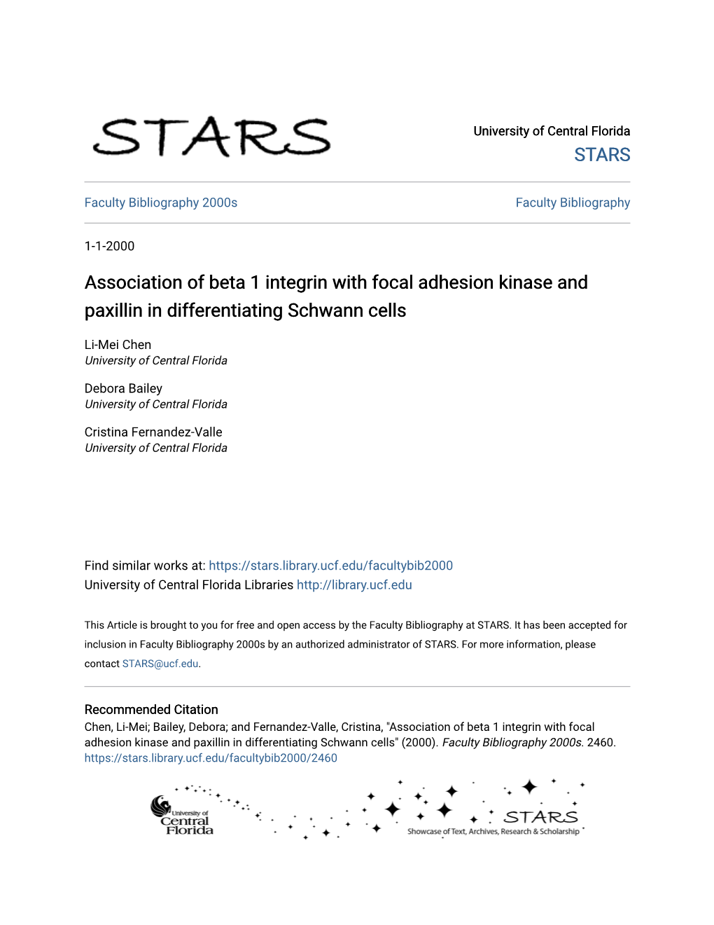 Association of Beta 1 Integrin with Focal Adhesion Kinase and Paxillin in Differentiating Schwann Cells