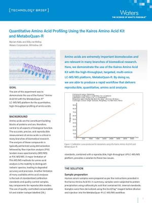 Quantitative Amino Acid Profiling Using the Kairos Amino Acid Kit and Metaboquan-R