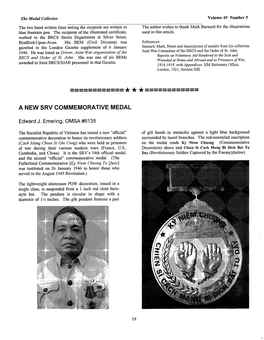 A New Srv Commemorative Medal