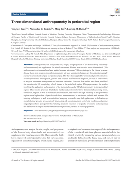 Three-Dimensional Anthropometry in Periorbital Region