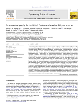 An Aminostratigraphy for the British Quaternary Based on Bithynia Opercula