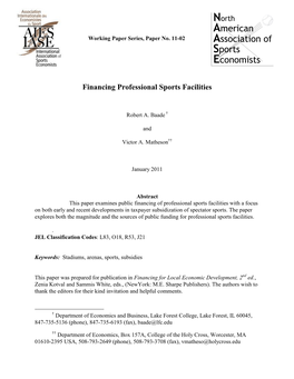 Financing Professional Sports Facilities