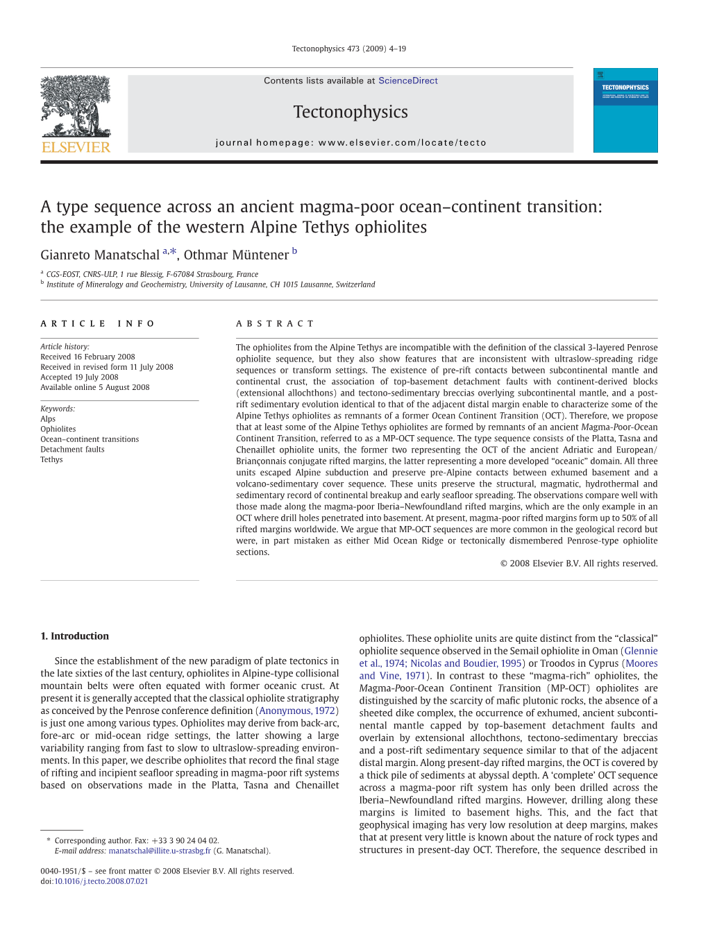 A Type Sequence Across an Ancient Magma-Poor Ocean–Continent Transition: the Example of the Western Alpine Tethys Ophiolites