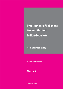 Predicament of Lebanese Women Married to Non-Lebanese