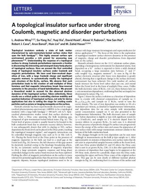 A Topological Insulator Surface Under Strong Coulomb, Magnetic and Disorder Perturbations