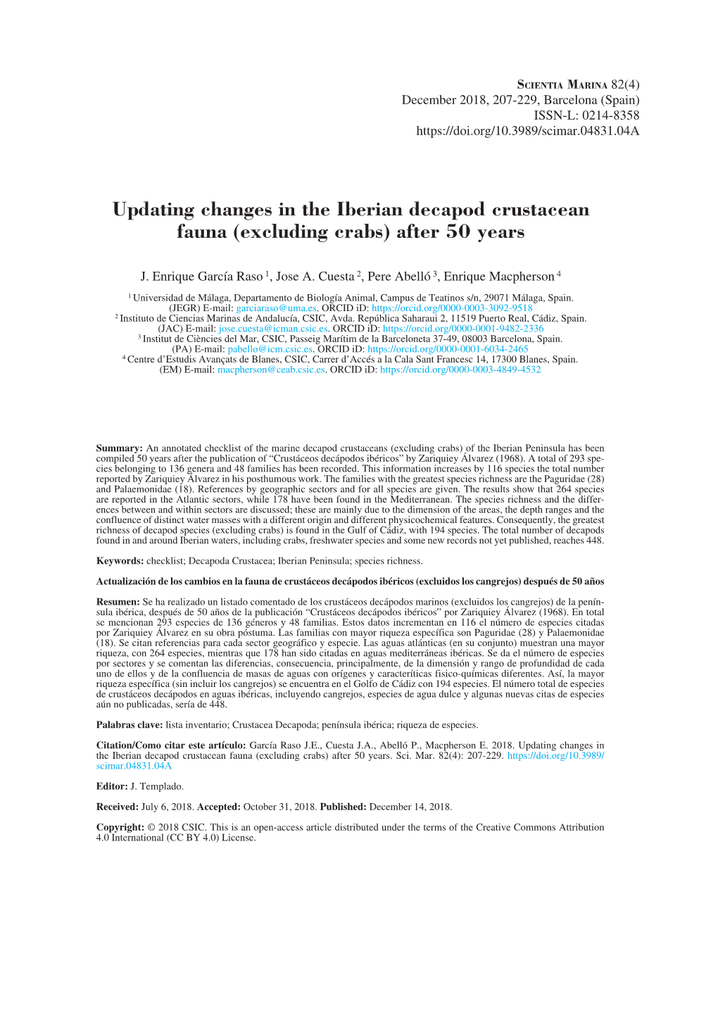 Updating Changes in the Iberian Decapod Crustacean Fauna (Excluding Crabs) After 50 Years