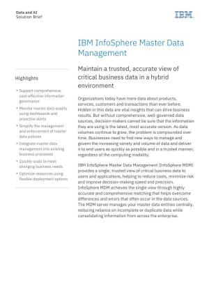 IBM Infosphere Master Data Management