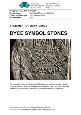 Dyce Symbol Stones Statement of Significance