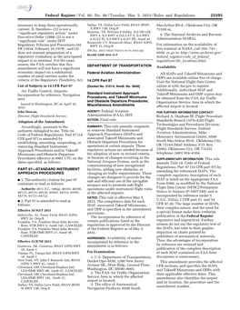 Federal Register/Vol. 80, No. 86/Tuesday, May 5, 2015/Rules And