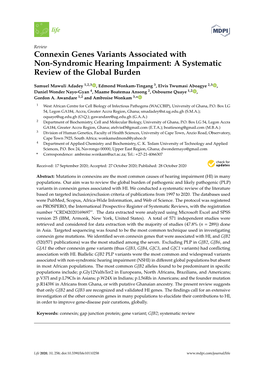 Connexin Genes Variants Associated with Non-Syndromic Hearing Impairment: a Systematic Review of the Global Burden