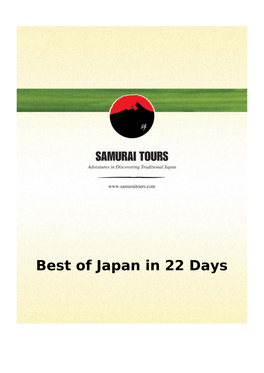 Best of Japan in 22 Days 22 Days / 21 Nights Best of Japan in 22 Days