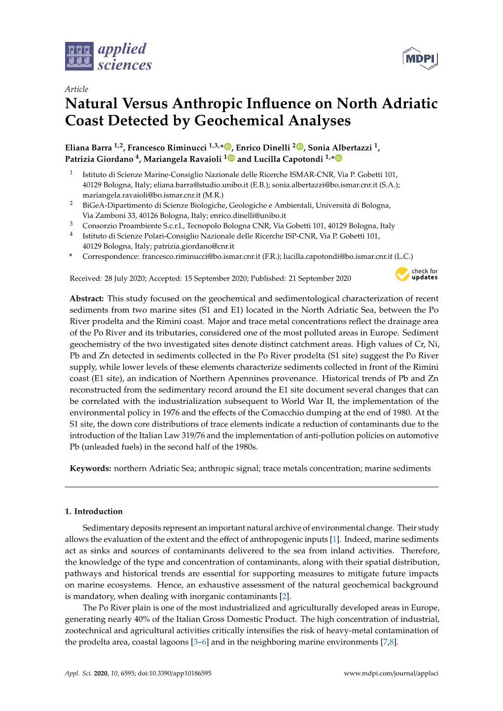 Natural Versus Anthropic Influence on North Adriatic Coast Detected By