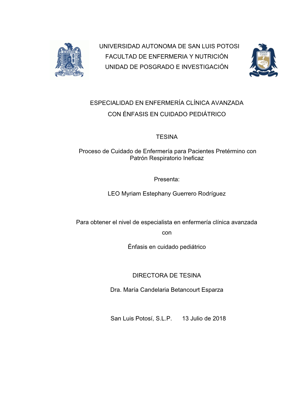 Proceso De Cuidado De Enfermería Para Pacientes Pretérmino Con Patrón Respiratorio Ineficaz