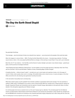 The Day the Earth Stood Stupid | Huffpost