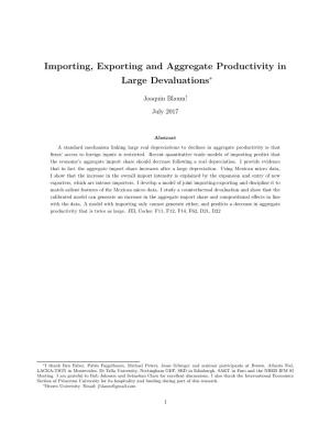 Importing, Exporting and Aggregate Productivity in Large Devaluations∗