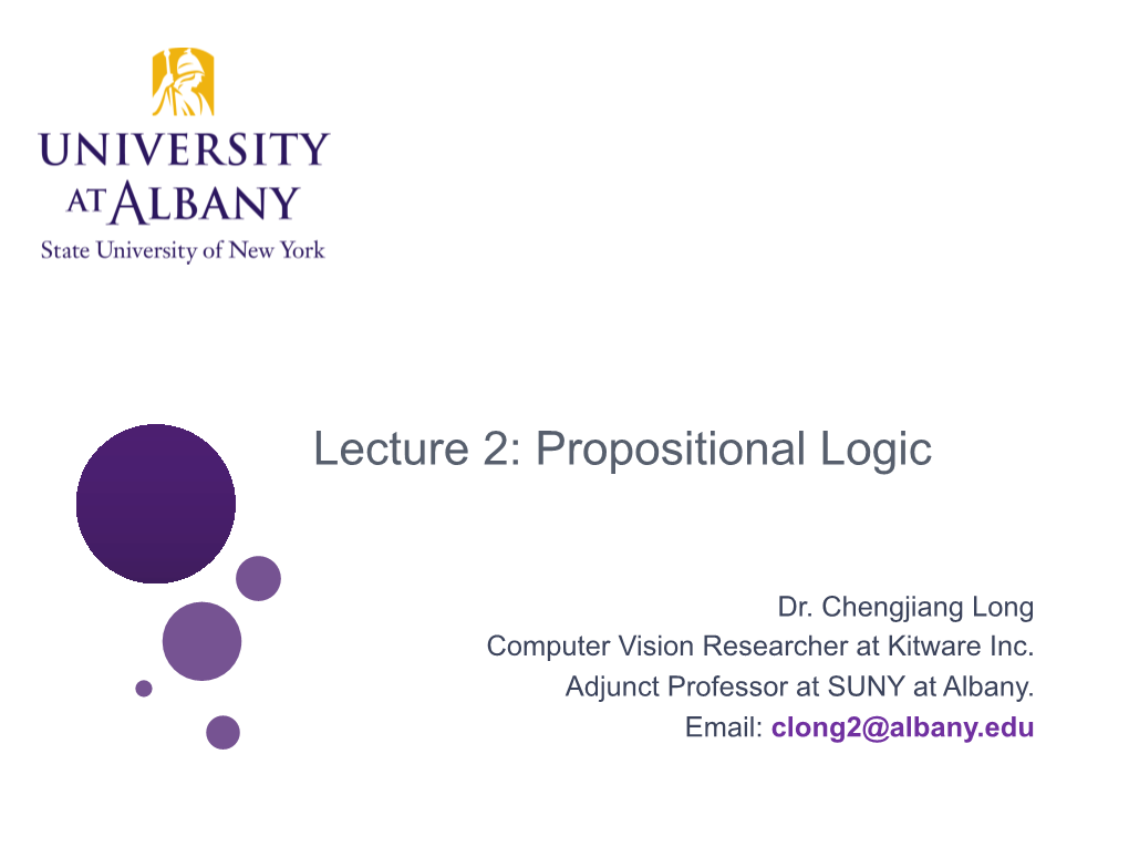 Lecture 2: Propositional Logic