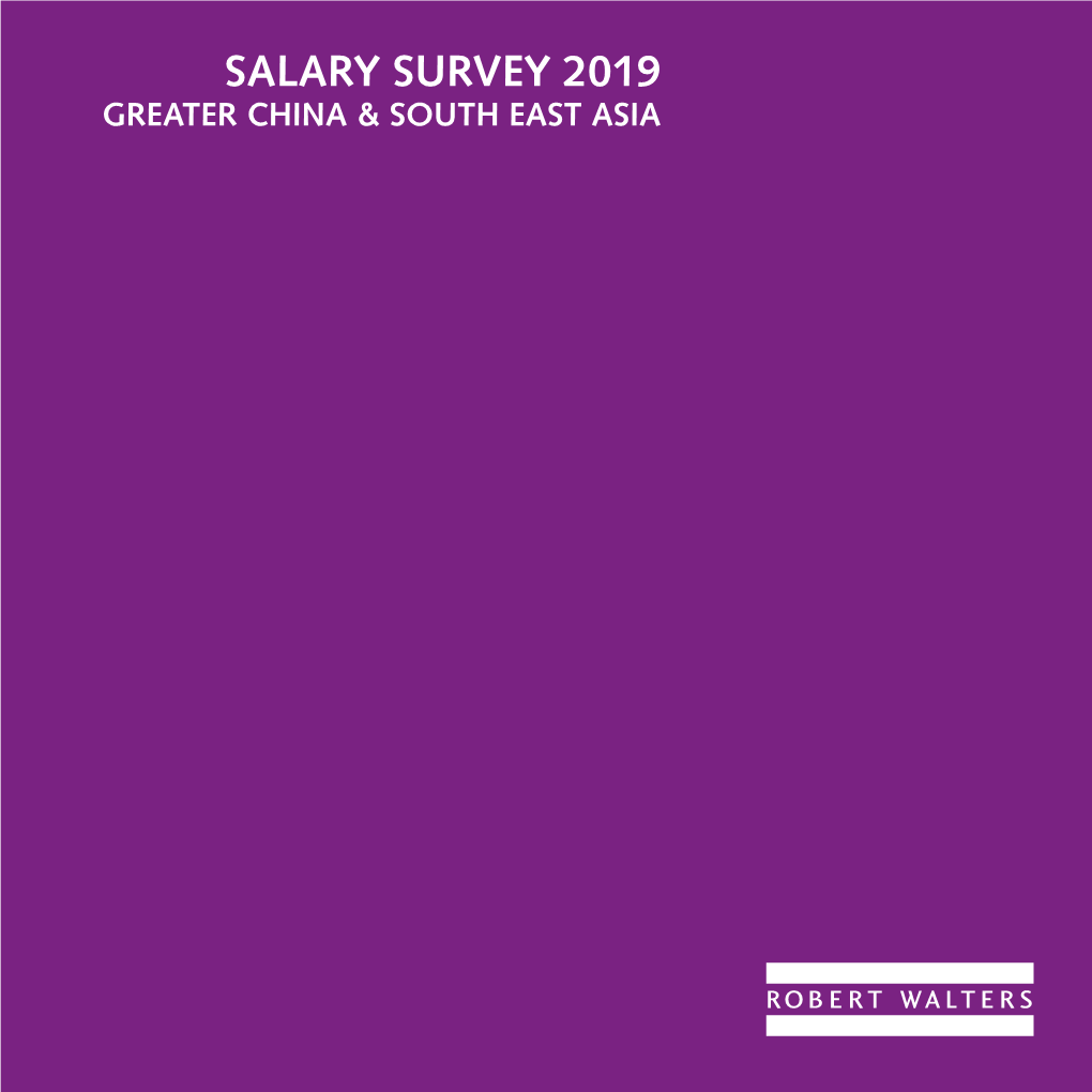 Robert Walters Salary Survey 2019 | Greater China & South East Asia