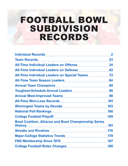 Football Bowl Subdivision Records