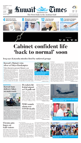 Cabinet Confident Life ‘Back to Normal’ Soon