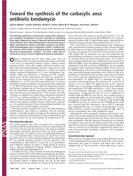 Toward the Synthesis of the Carbacylic Ansa Antibiotic Kendomycin