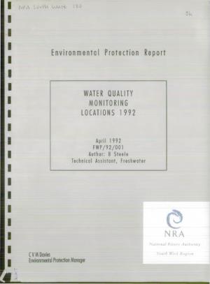 Environmentol Protection Report WATER QUALITY MONITORING