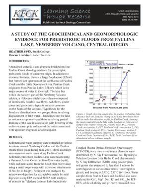 A Study of the Geochemical and Geomorphologic Evidence for Prehistroic Floods from Paulina Lake, Newberry Volcano, Central Oregon