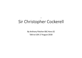 Sir Christopher Cockerell