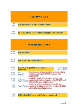 Tuesday 6 June