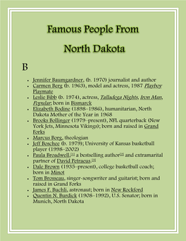 Famous People from North Dakota
