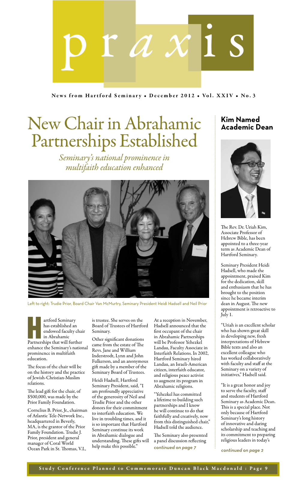 New Chair in Abrahamic Partnerships Established
