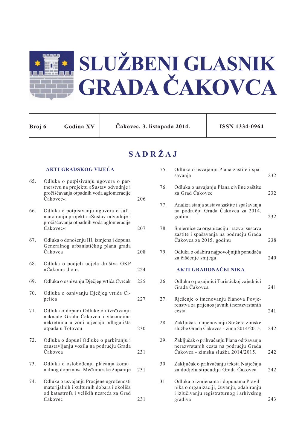 Službeni Glasnik Grada Čakovca