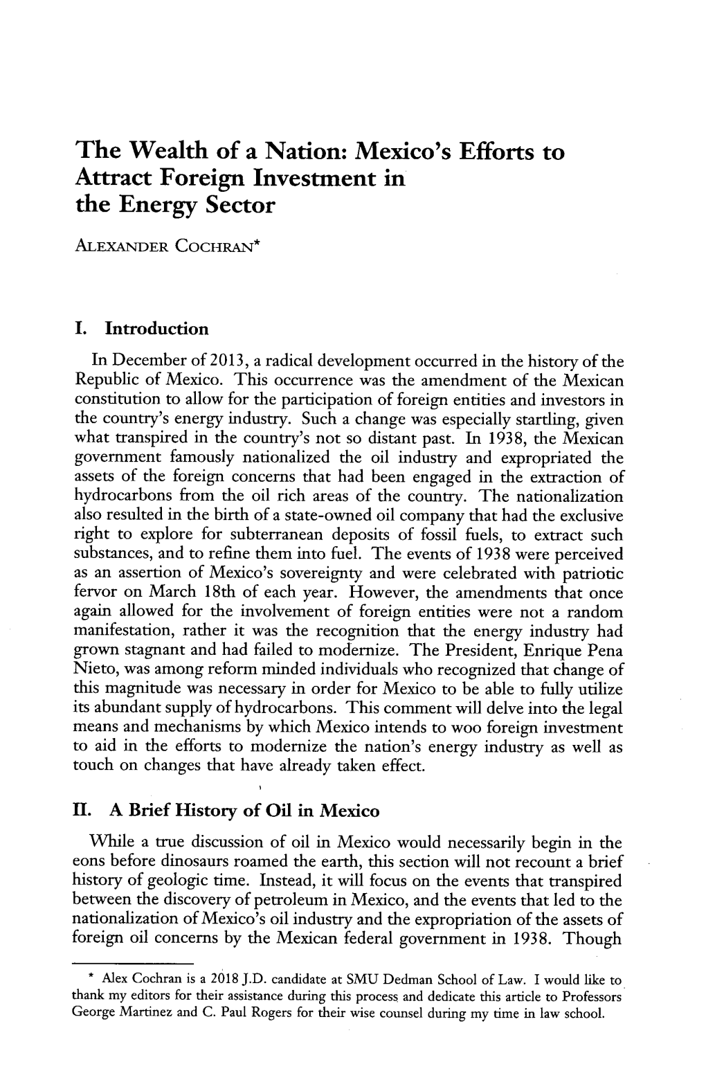 Mexico's Efforts to Attract Foreign Investment in the Energy Sector