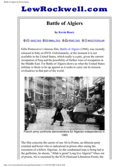 Battle of Algiers by Kevin Beary